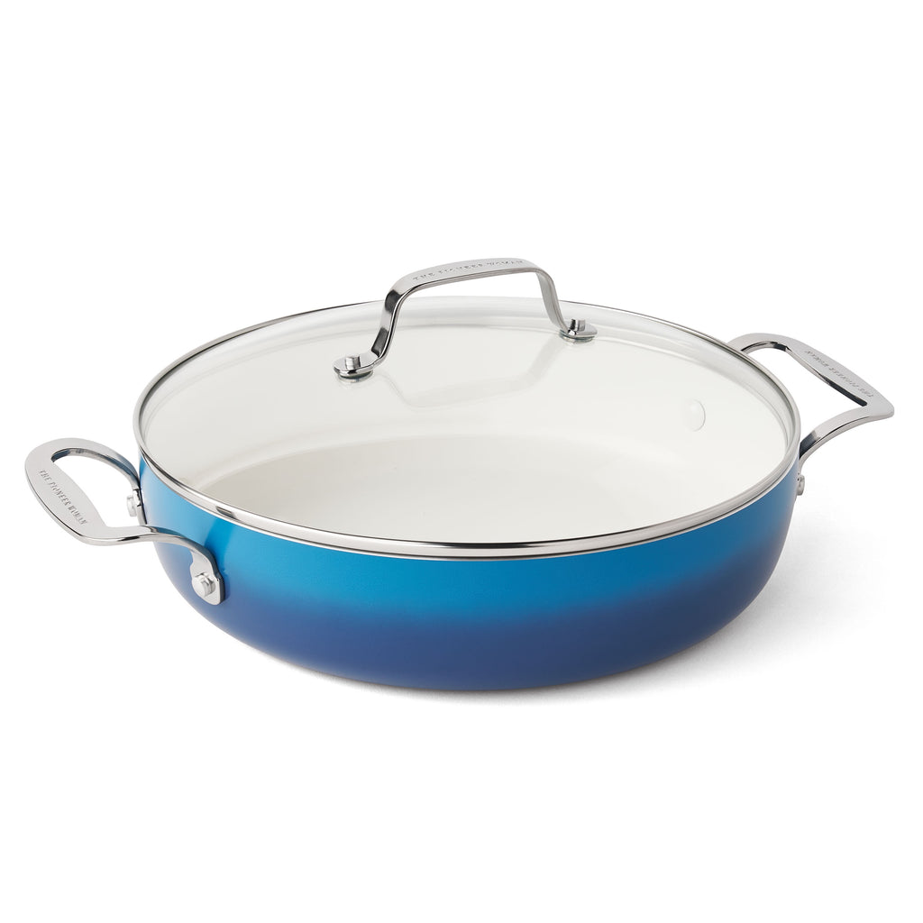 Harlow 12" Ceramic Nonstick Everyday Pan with Lid, Denim Blue