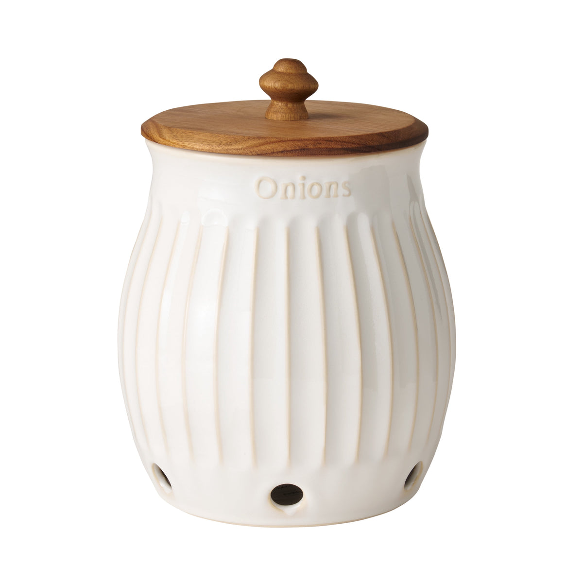 Colette Stoneware Onion Keeper, White