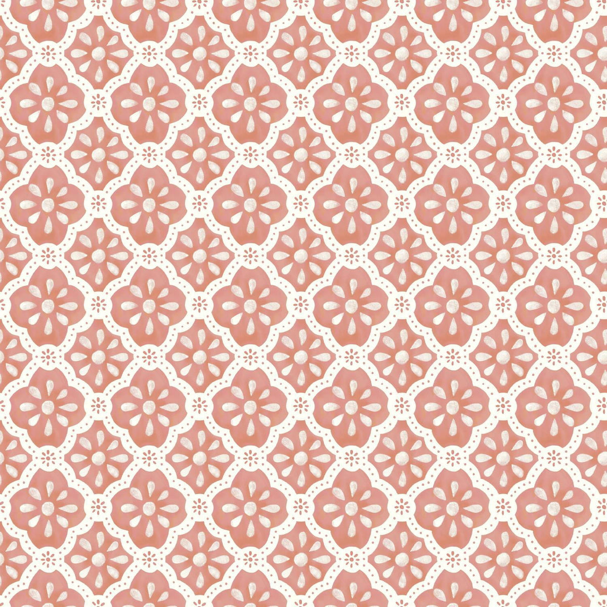 Pink Salmon Washy Trellis Peel & Stick Wallpaper, 18" x 18.86' - Rustic