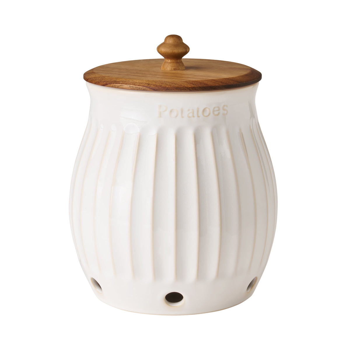 Colette Stoneware Potato Keeper, White