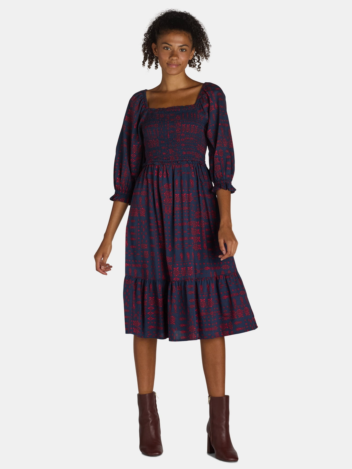 Smocked Bodice Midi Dress, Women's, Sizes XS-3X