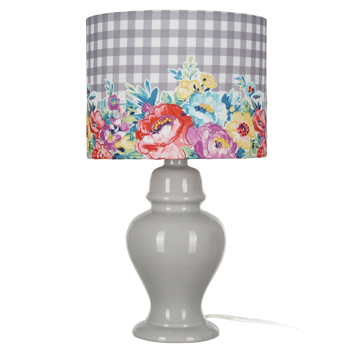 Sweet Romance Table Lamp, Grey Finish with LED Bulb Included