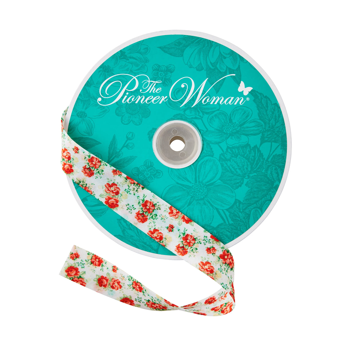 Vintage Floral White Double Fold Cotton Bias Tape Ribbon, 7/8" x 25 Yards