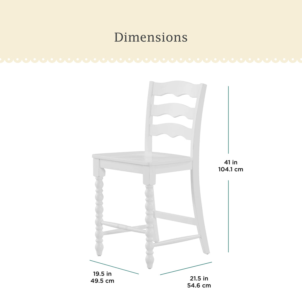 Harper Counter-height Wood Stools, 2 Pack, White