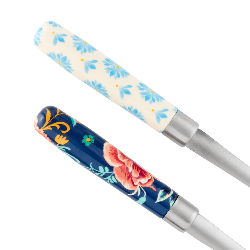 3-Pack The Pioneer Woman Keepsake Floral Textured Stainless Steel Serving Spoon Set With Floral Pattern