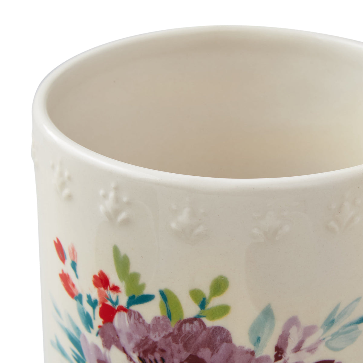 Sweet Rose 7-Piece Stoneware Stemless Wine Glasses Set with Chiller - Rustic Ceramic