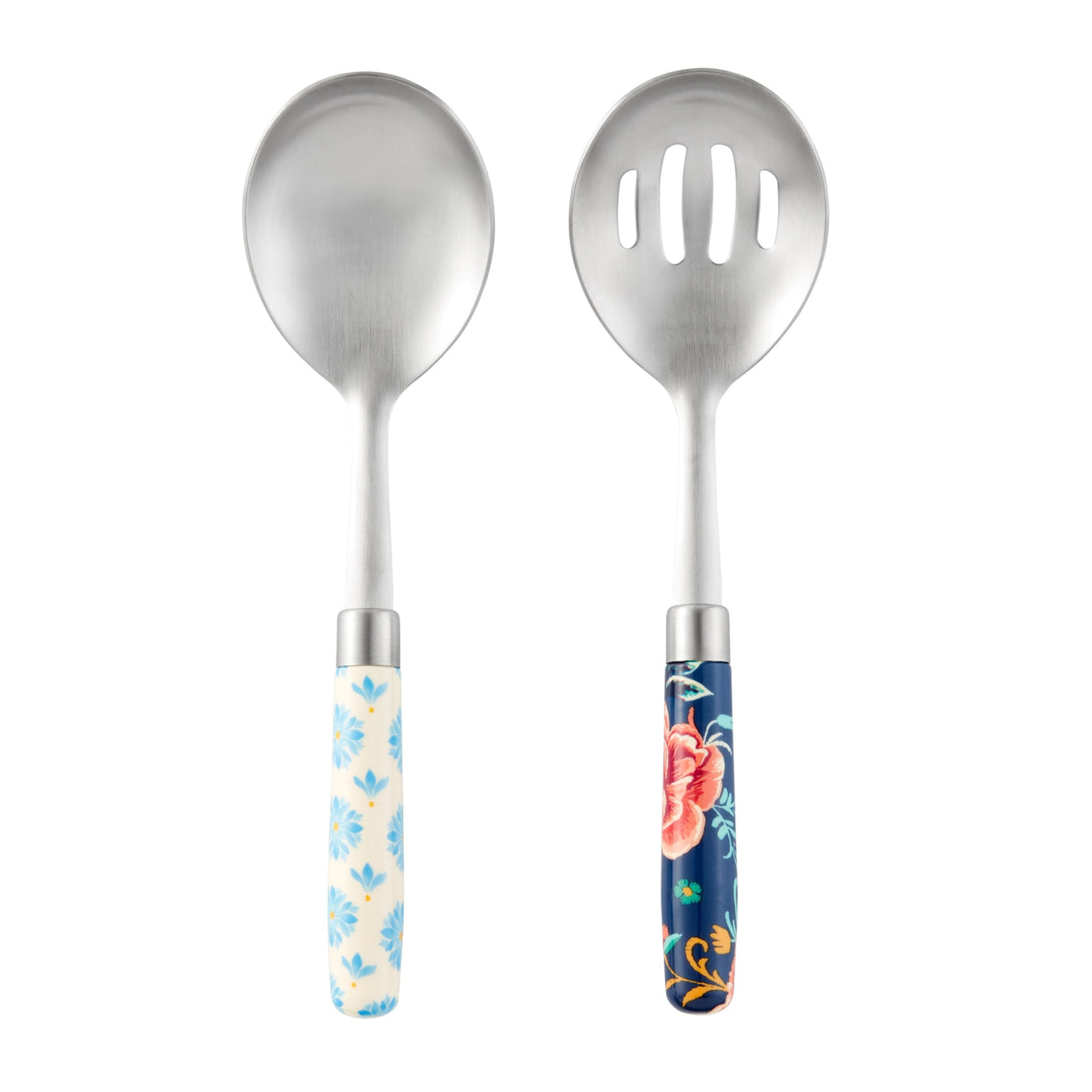 3-Pack The Pioneer Woman Keepsake Floral Textured Stainless Steel Serving Spoon Set With Floral Pattern