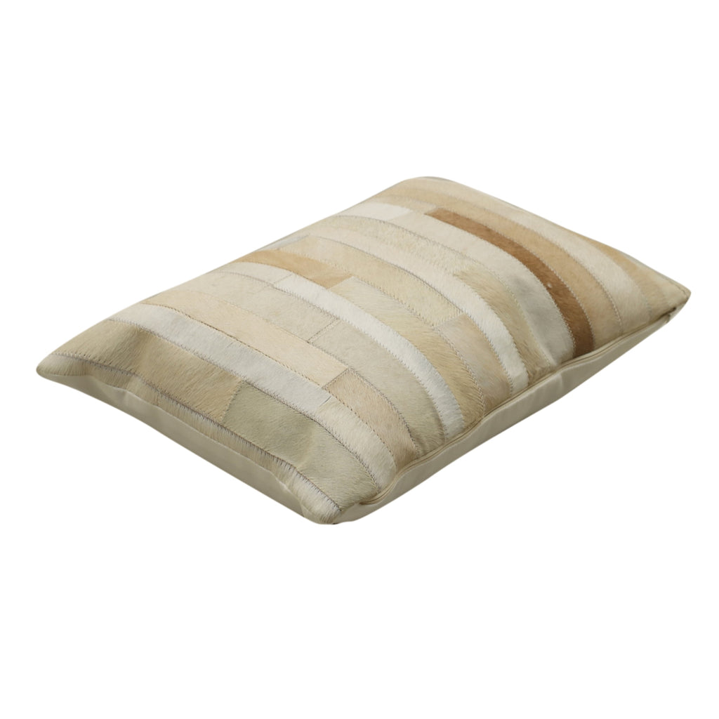 Ranch Patchwork Cowhide Lumbar Pillow 14" x 20"