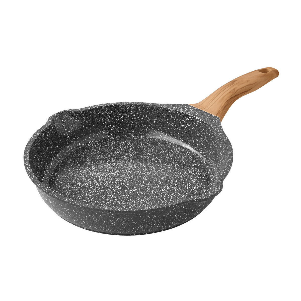 Prairie Signature 2-Piece Cast Aluminum 10" & 12" Fry Pan Set, Charcoal Speckle