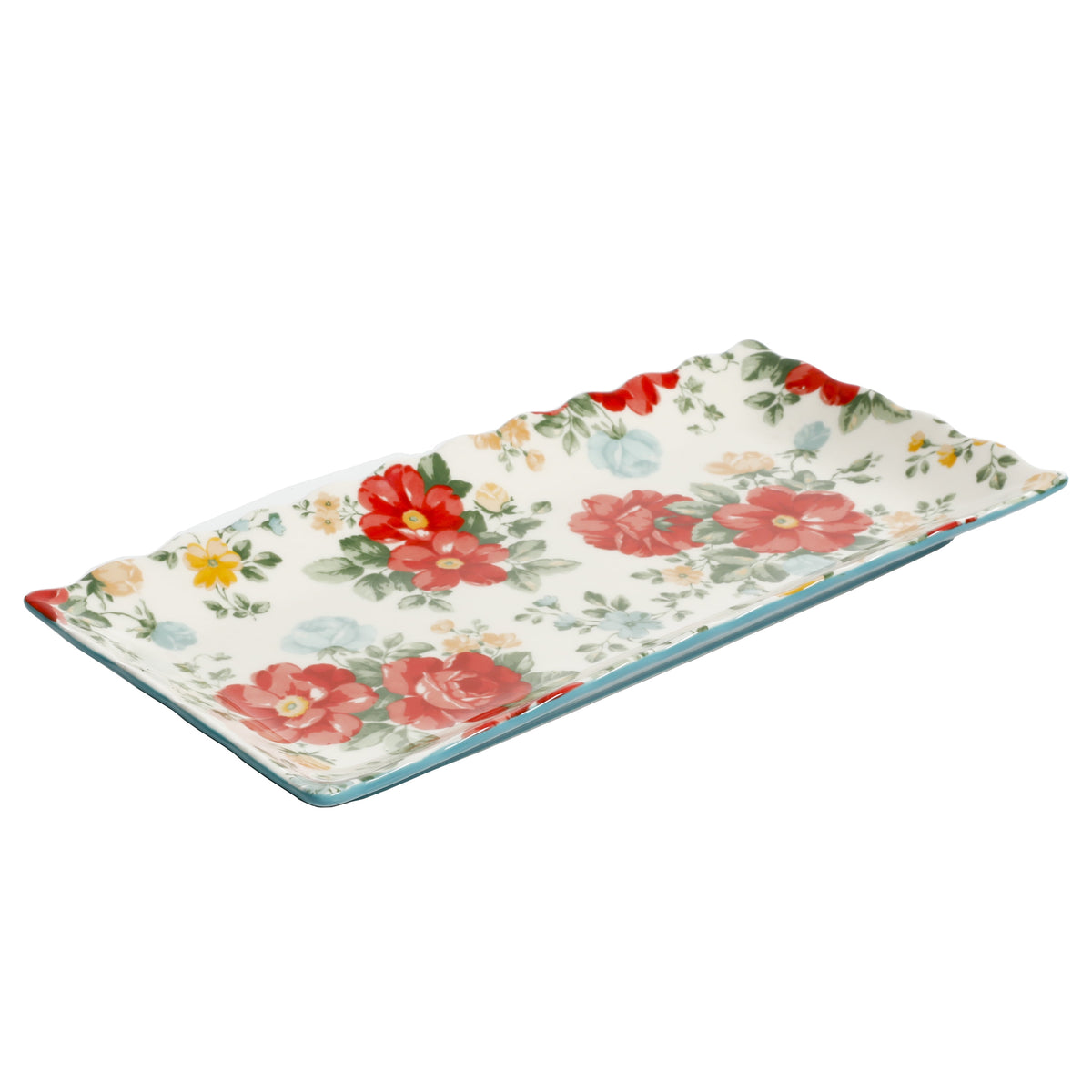 Floral Medley 12.3" Stoneware Serving Platters, 3-Piece Set