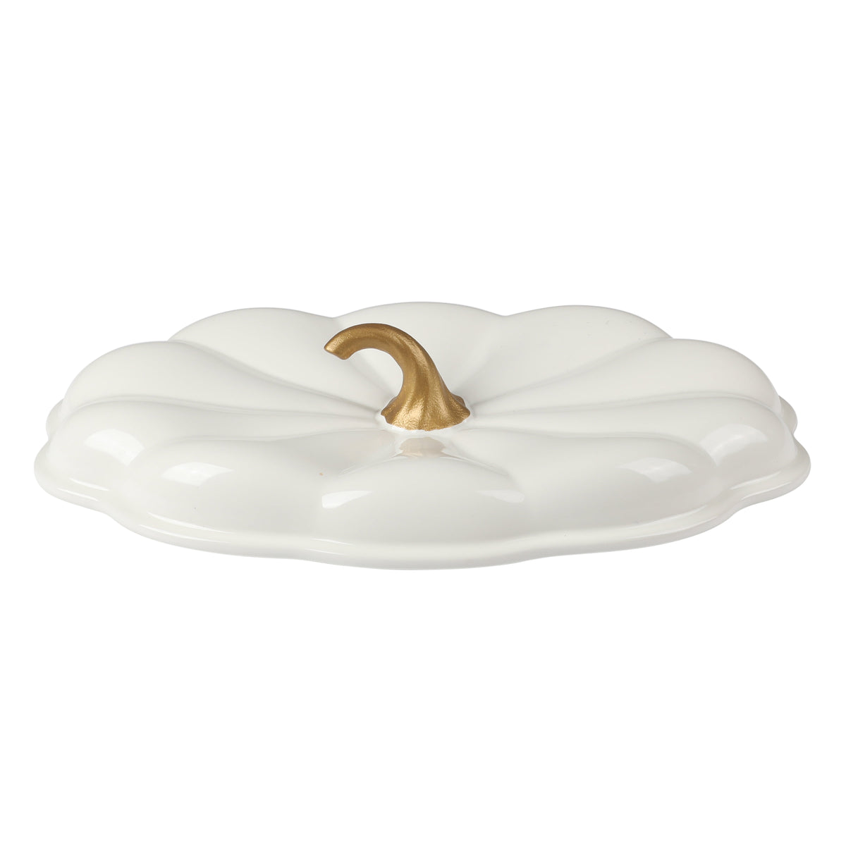 3-Quart Oval Pumpkin Stoneware Baker with Lid, Linen