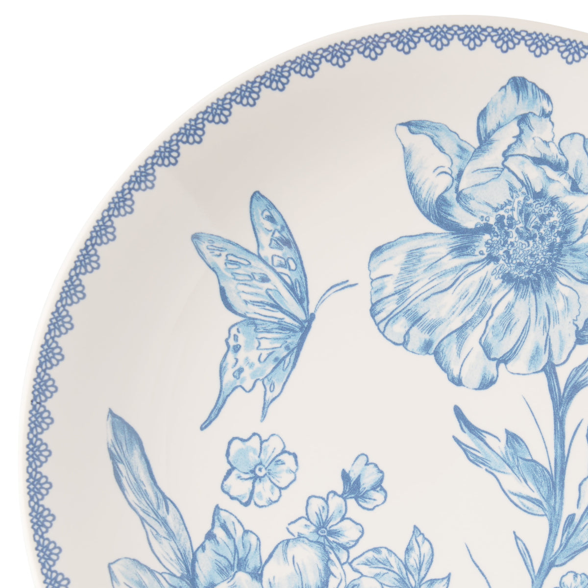 Agatha Stoneware Appetizer Plate, Blue, Set of 6