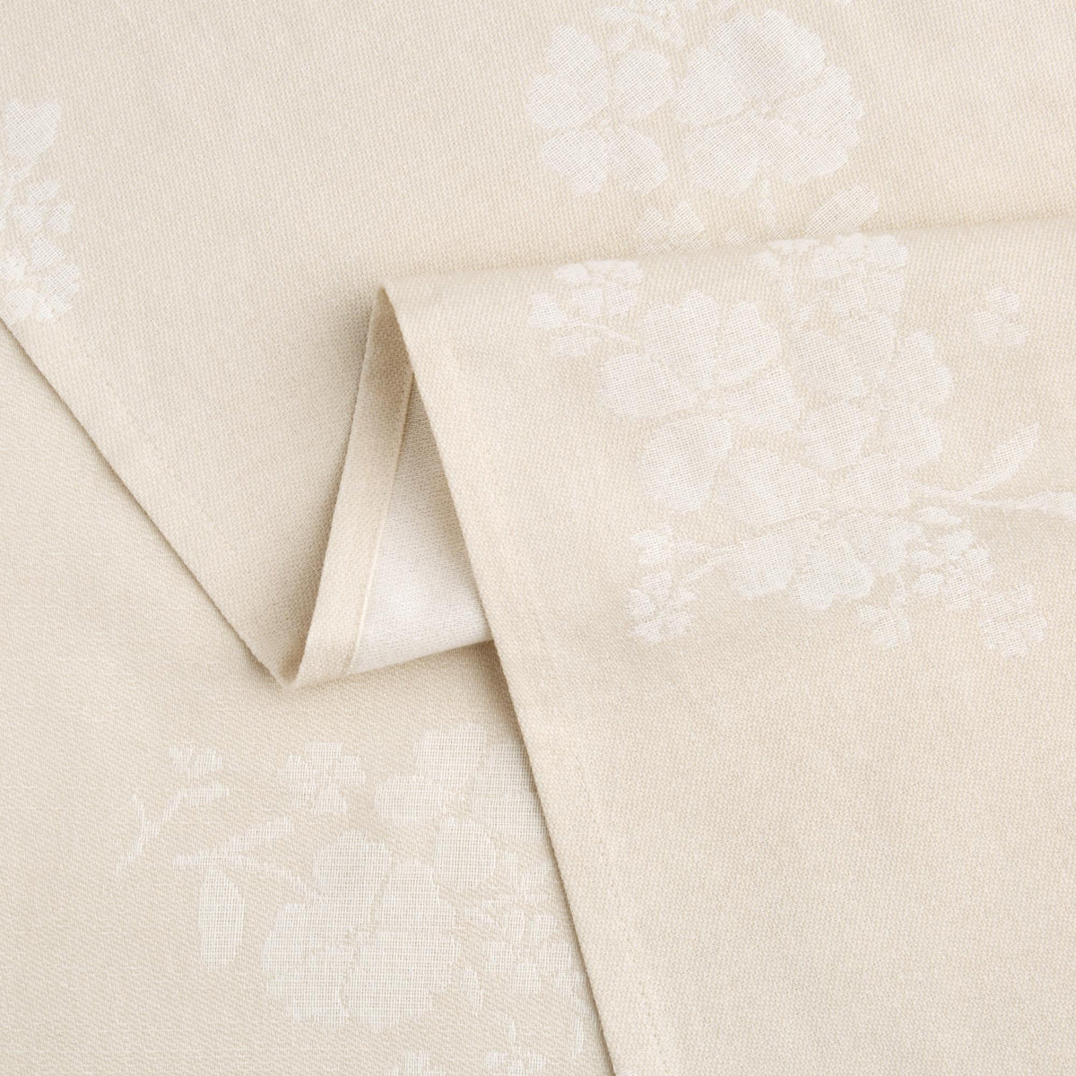 Tonal Floral Jacquard Woven Fabric Tablecloth, Light Taupe, 60"W x 102"L - Classic
