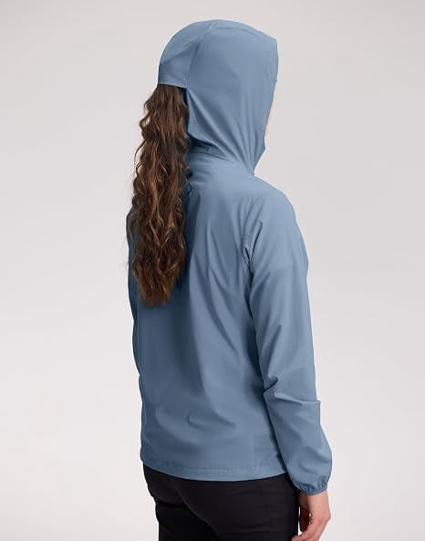 Women‘s UPF 50+ Windbreaker Jacket, Lightweight Packable Sun Protection Hoodie