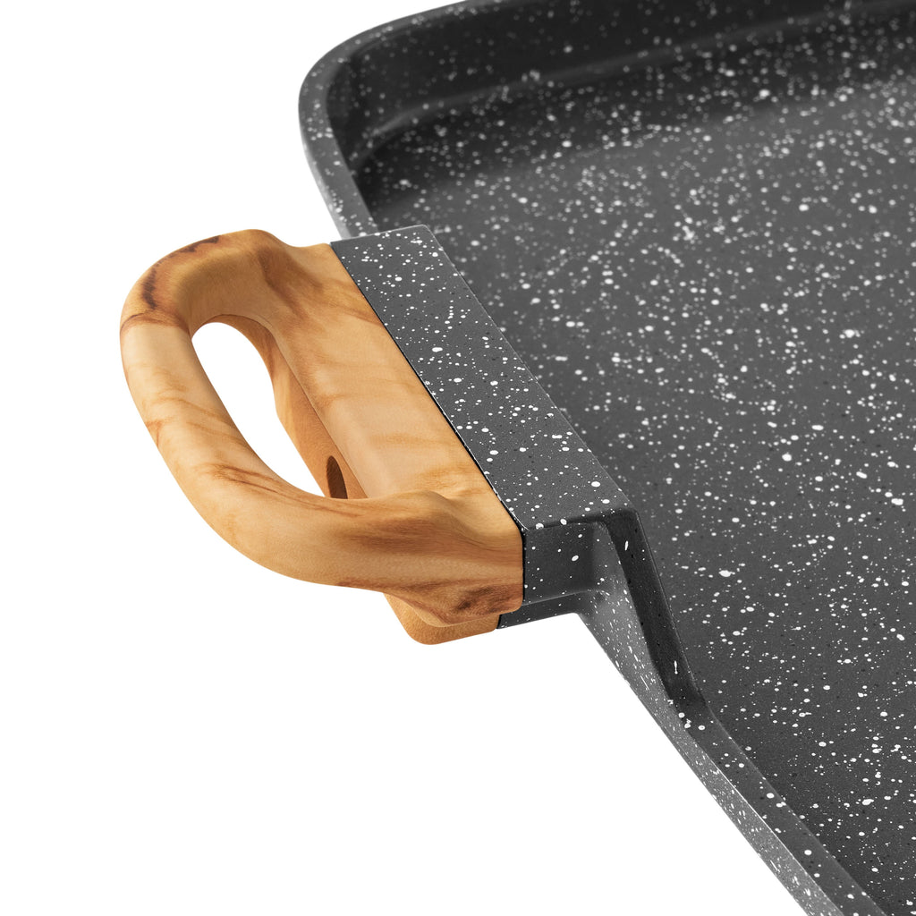 Prairie Signature Cast Aluminum Double Griddle, Charcoal Speckle