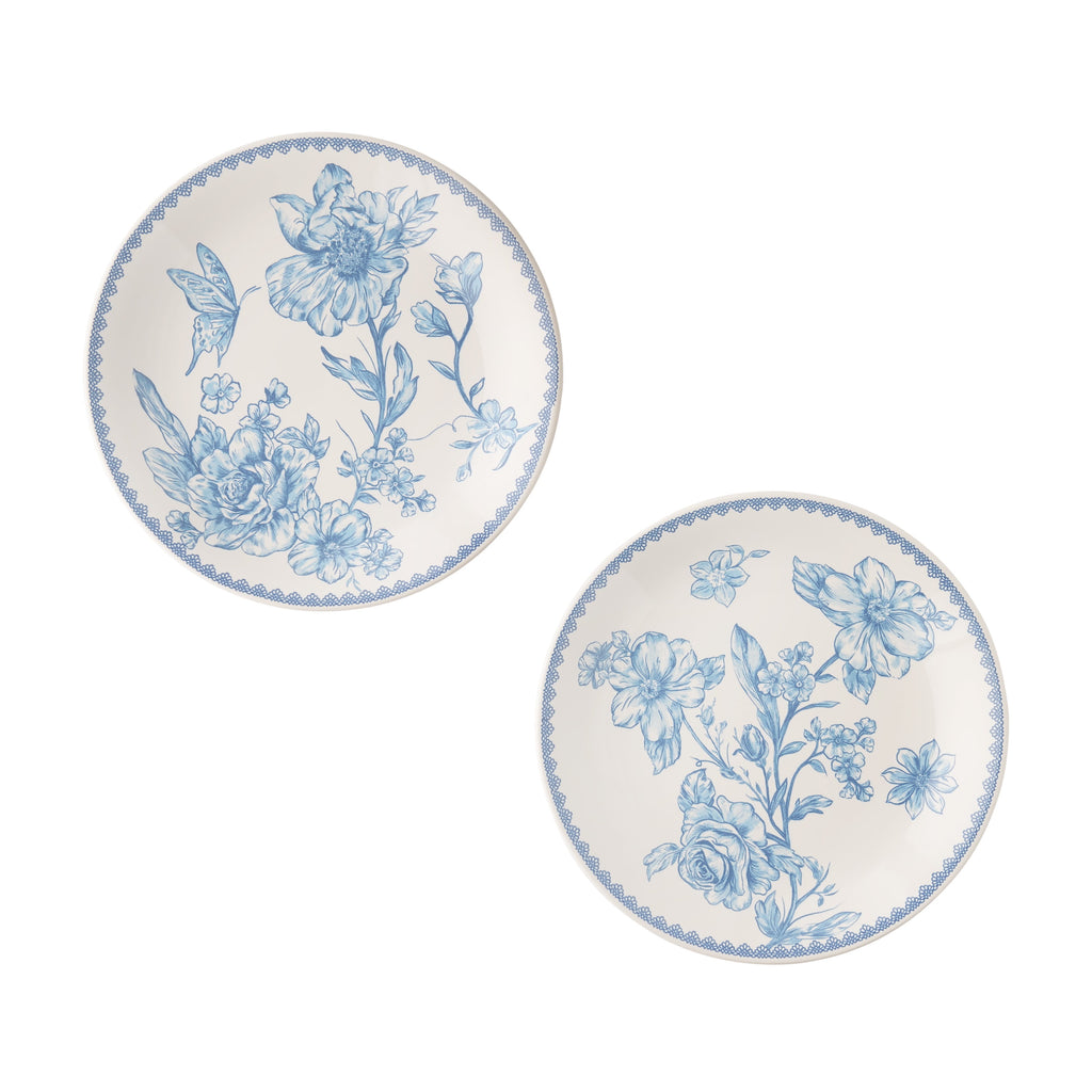 Agatha Stoneware Appetizer Plate, Blue, Set of 6