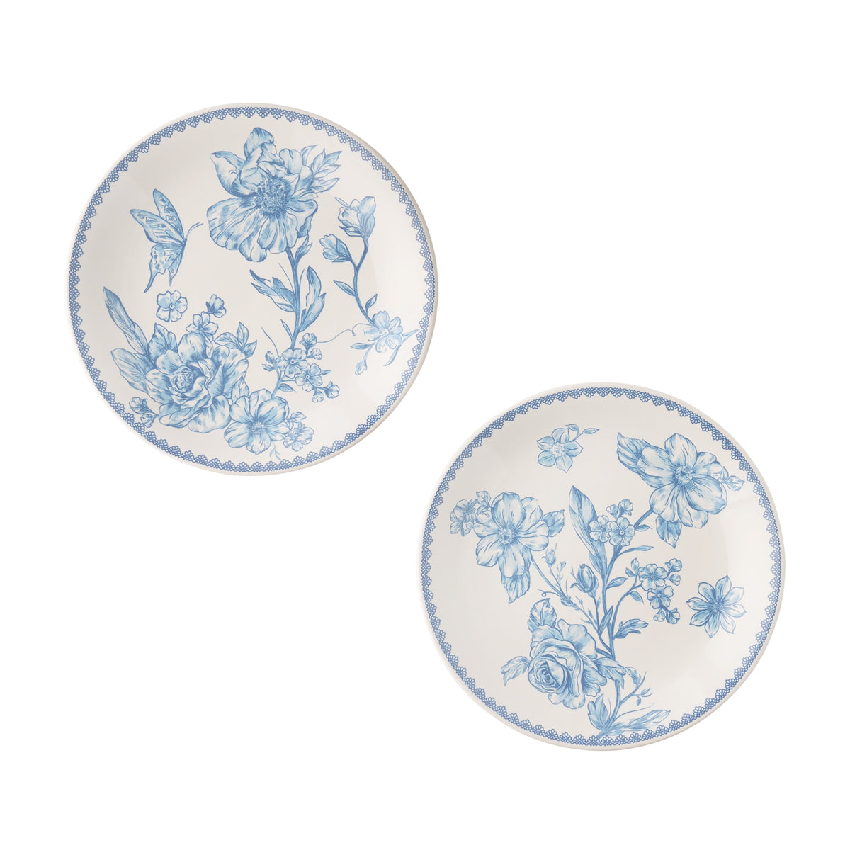 Agatha Stoneware Appetizer Plate, Blue, Set of 6