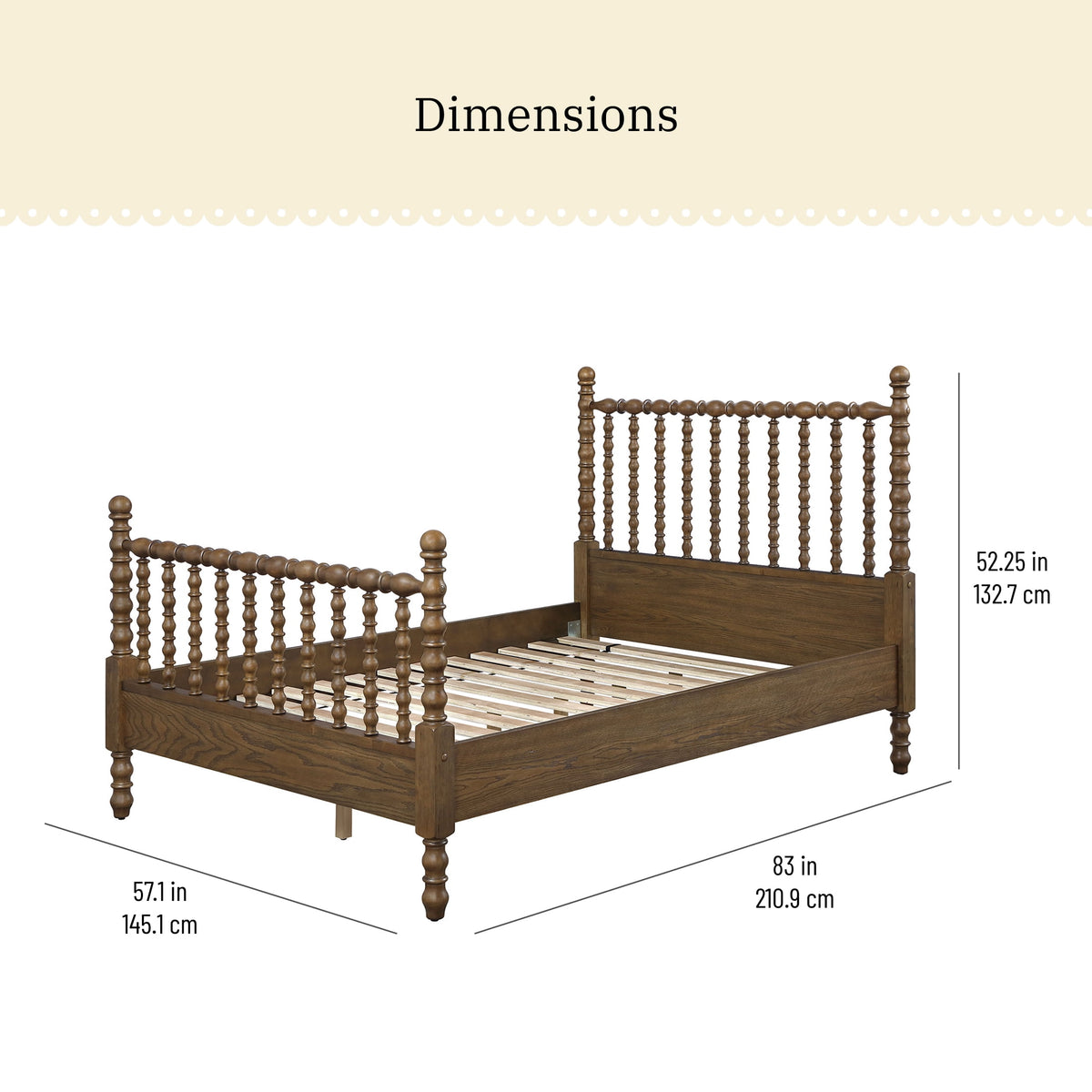 Harper Spindle Bed, Full, Homestead Brown