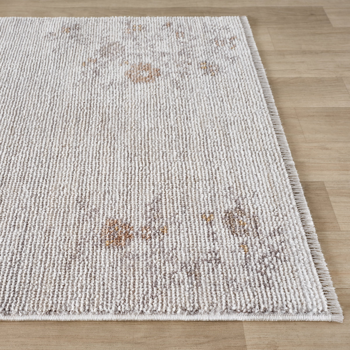 Grey Antique Floral Scatter Accent Rug, 30" x 46"
