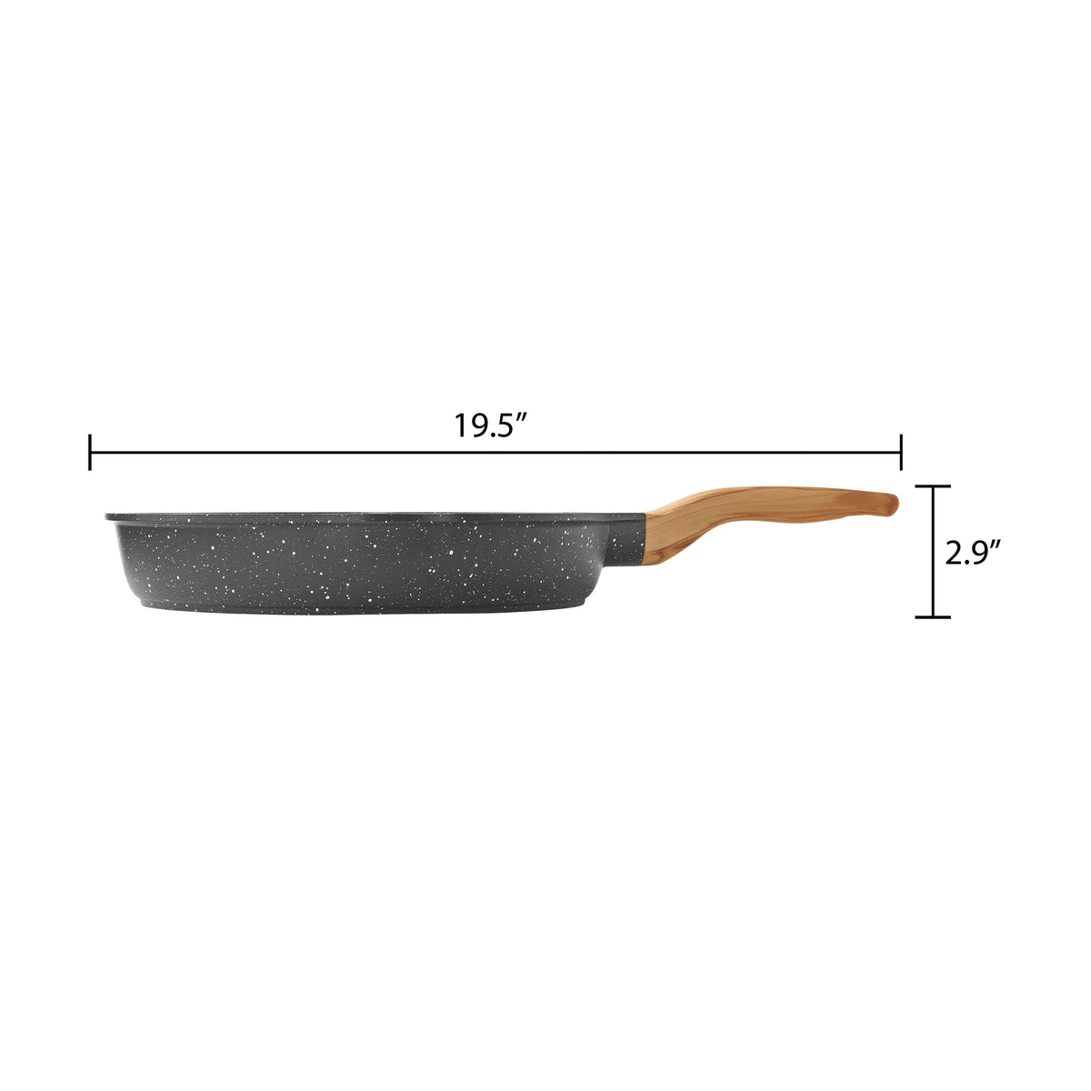Prairie Signature Cast Aluminum 12" Fry Pan, Charcoal Speckle
