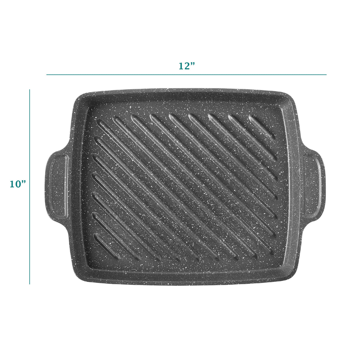 Prairie Signature 10x12 inch Cast Aluminum Nonstick Cowboy Steak Pan with Speckled Design
