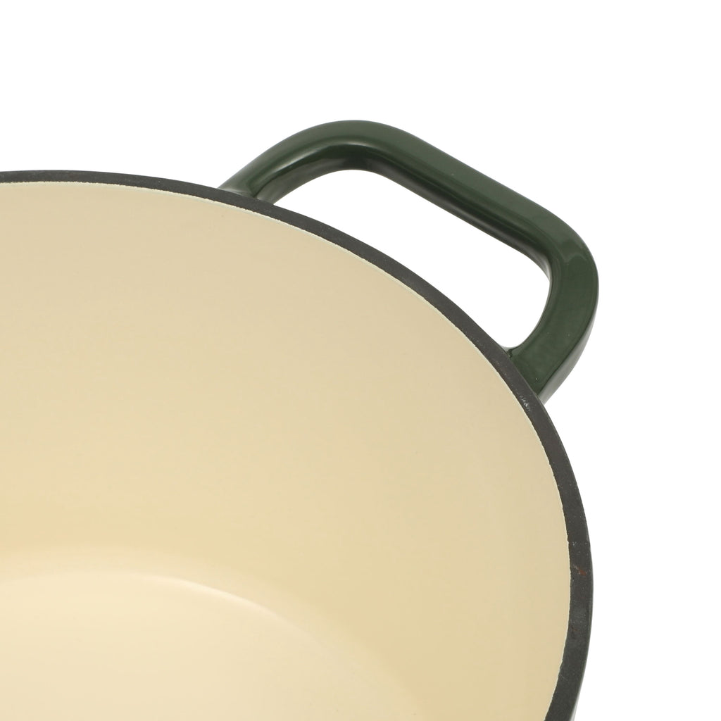 5-Quart Enamel Cast Iron Dutch Oven with Lid, Dark Green - Rustic Home