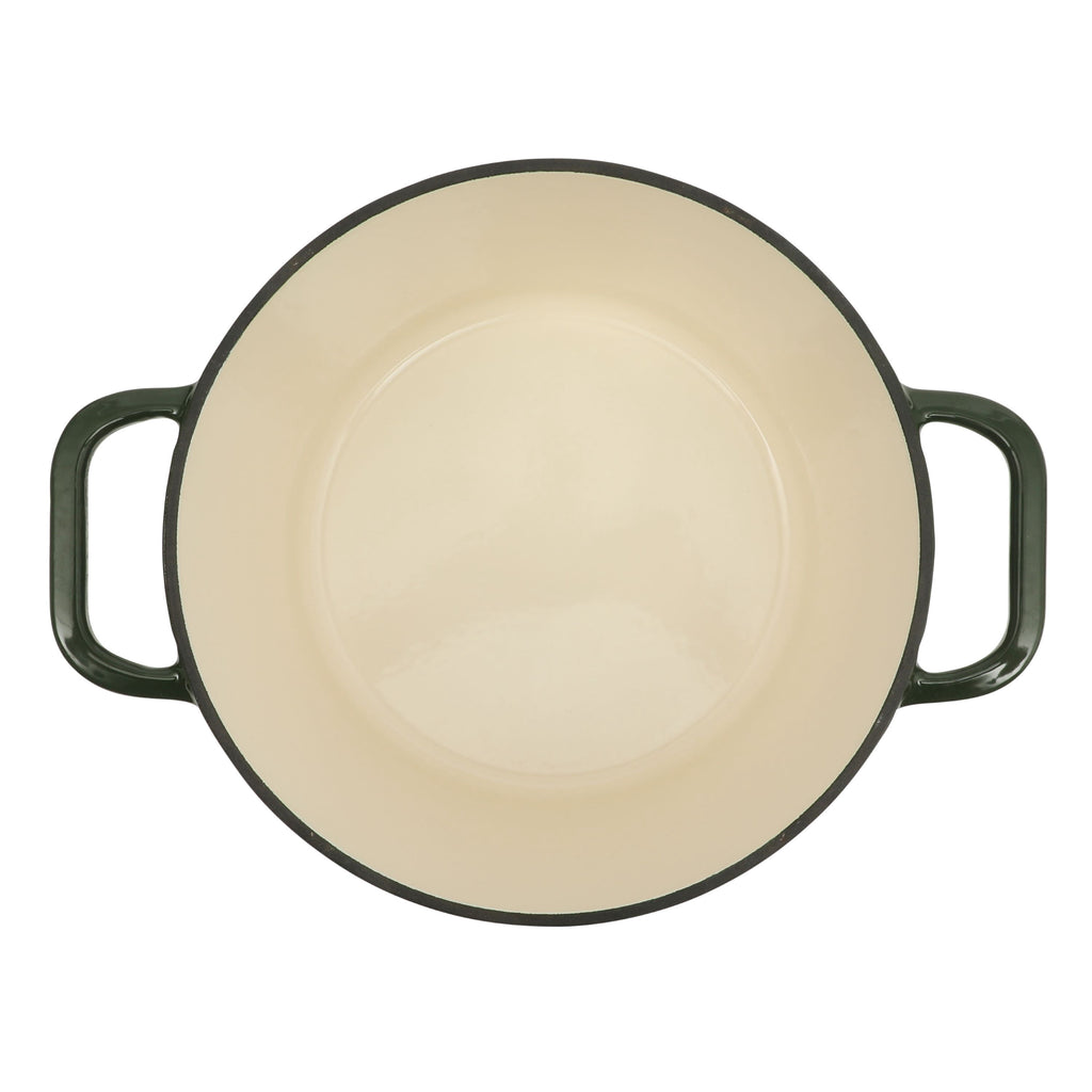 5-Quart Enamel Cast Iron Dutch Oven with Lid, Dark Green - Rustic Home