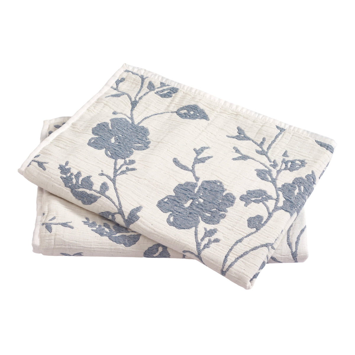Agatha Floral Gauze Pillow Sham, Standard, Blue Dust, 2 Pack - Cozy Cottage