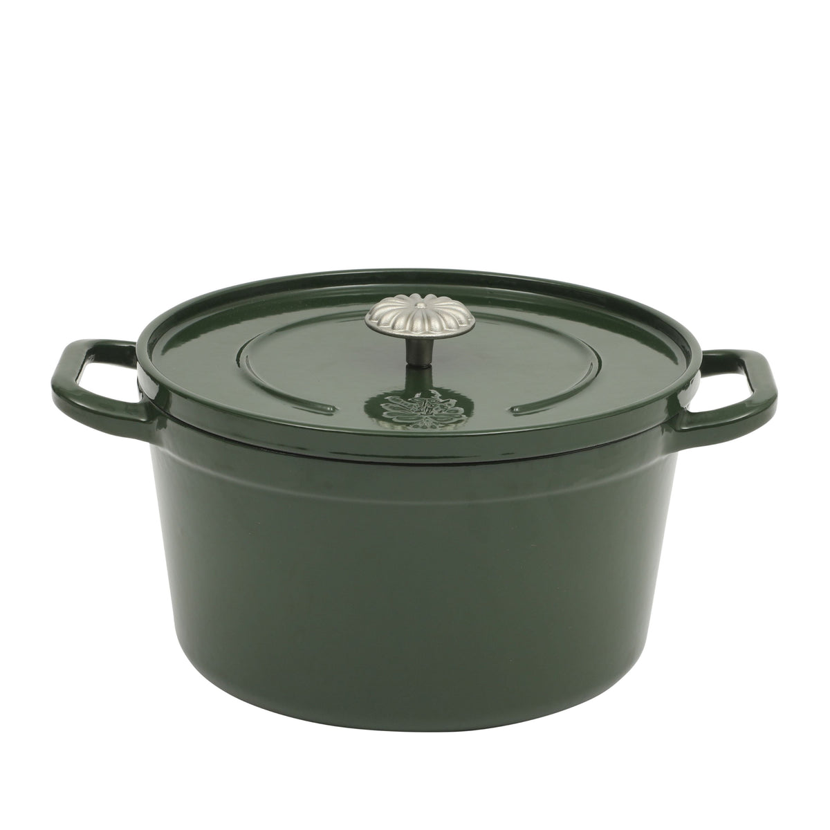 5-Quart Enamel Cast Iron Dutch Oven with Lid, Dark Green - Rustic Home
