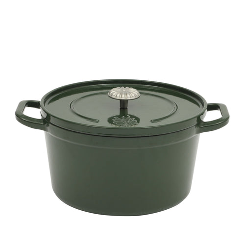 5-Quart Enamel Cast Iron Dutch Oven with Lid, Dark Green - Rustic Home