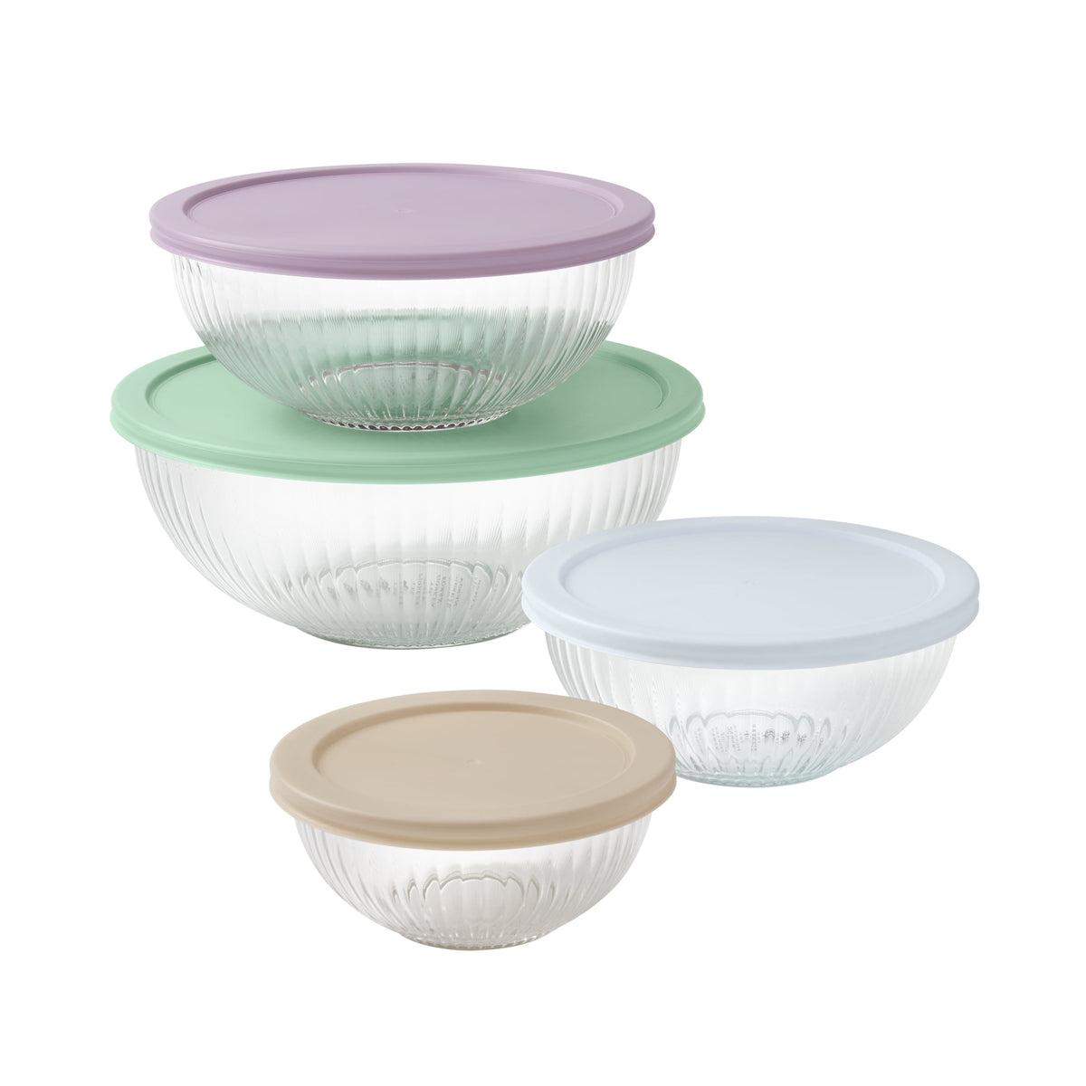 8-Piece Glass Mixing Bowl Set
