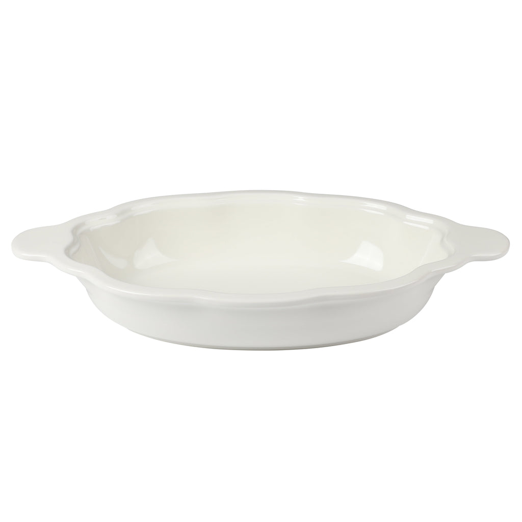3-Quart Oval Pumpkin Stoneware Baker with Lid, Linen