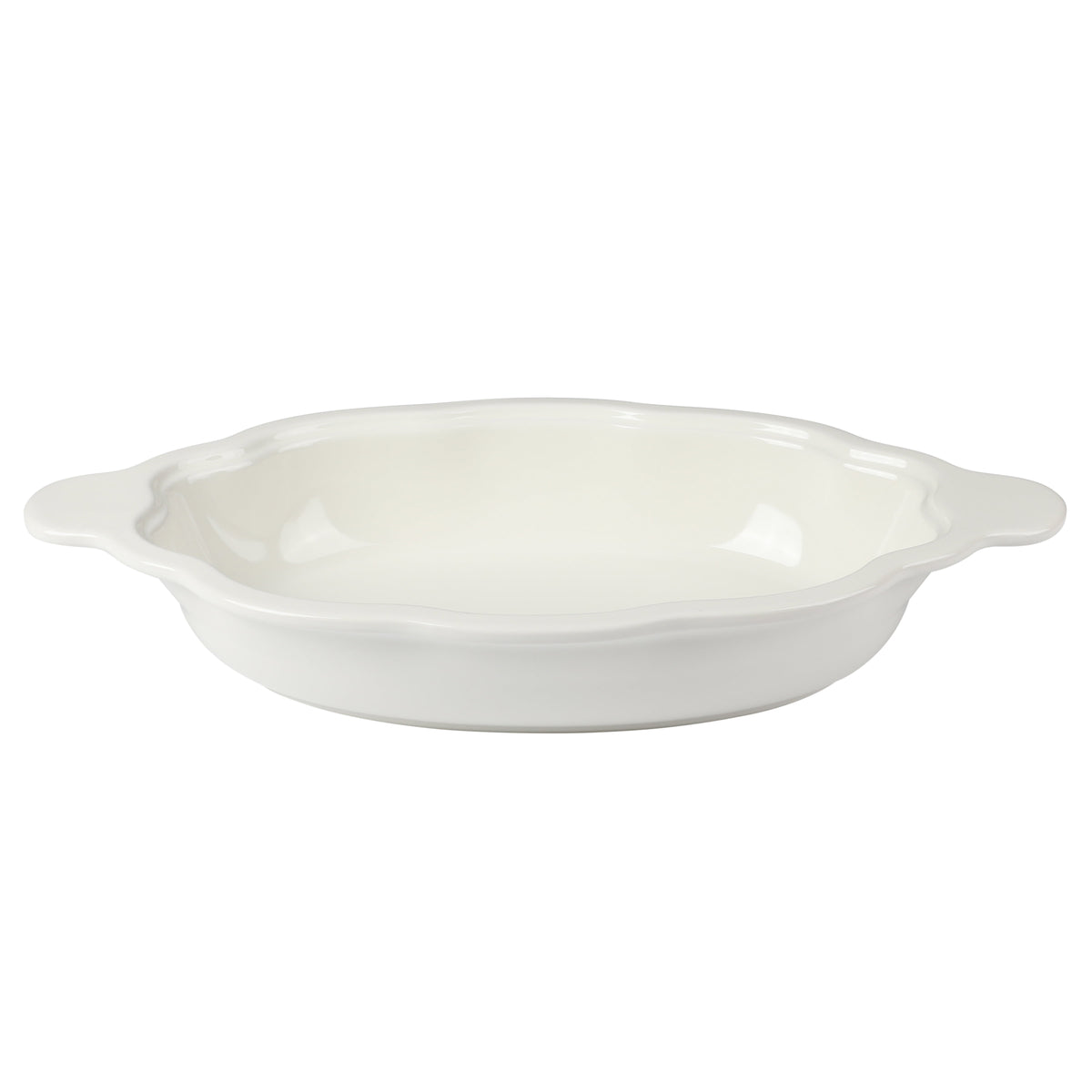 3-Quart Oval Pumpkin Stoneware Baker with Lid, Linen