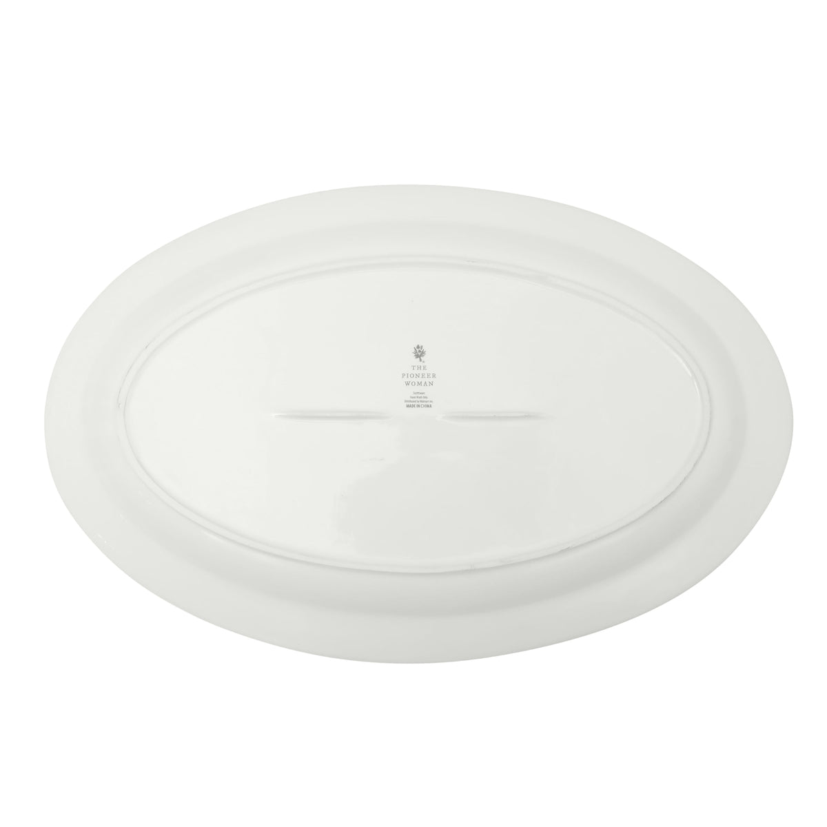 Vintage Lace 20-inch Stoneware Oval Serving Tray Platter, White