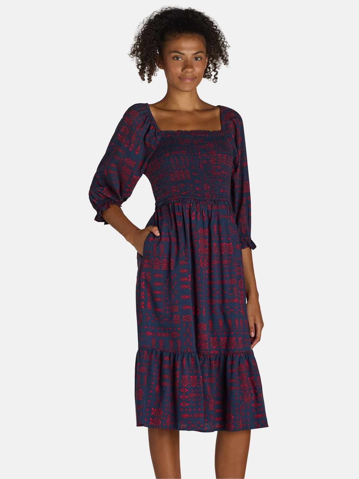 Smocked Bodice Midi Dress, Women's, Sizes XS-3X