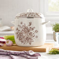 Agatha 12 Qt Enamel on Steel Stock Pot with Lid, Brown - Farmhouse