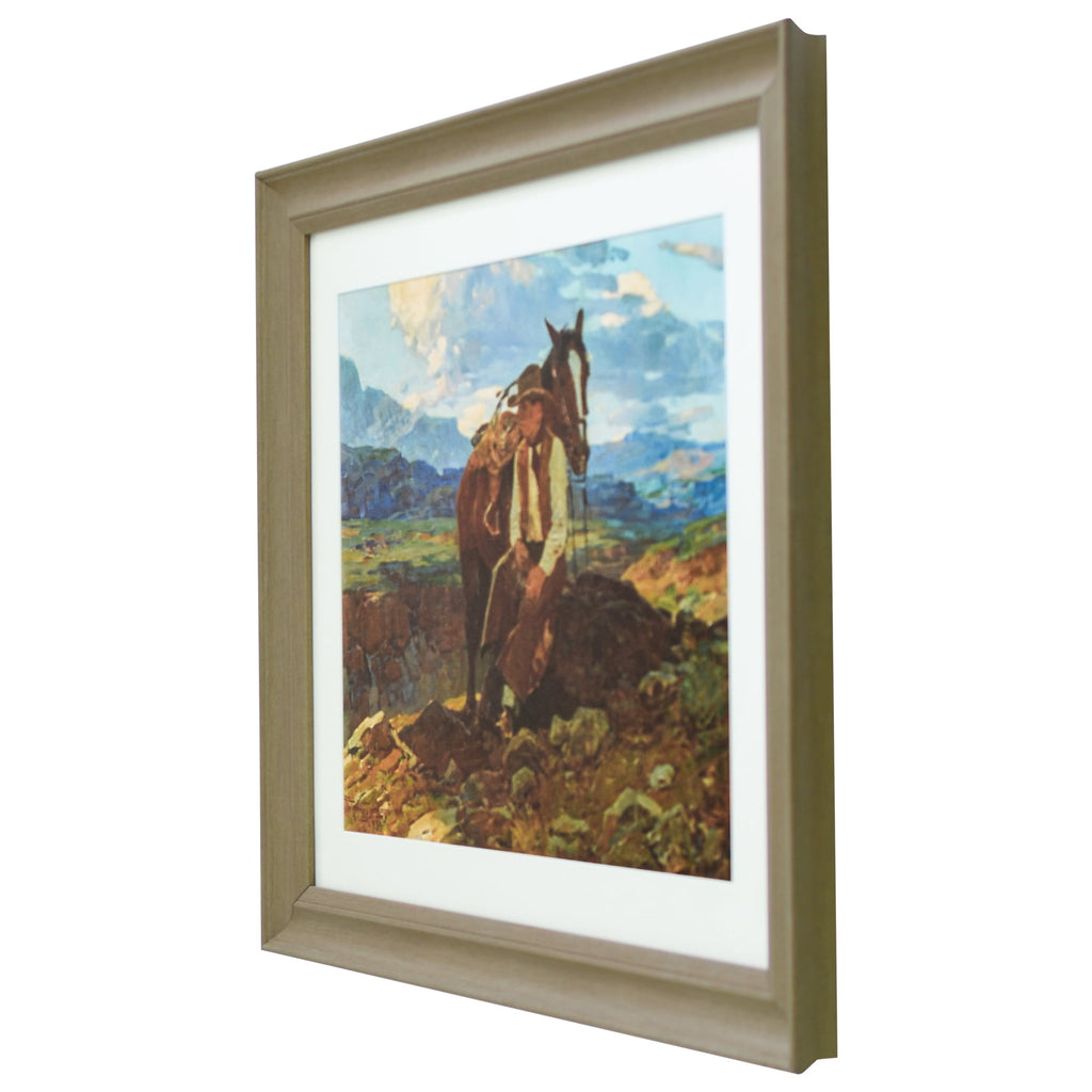 Frank Tenney Johnson "An Idle Dreamer" Framed Western Wall Art Print, Cowboy