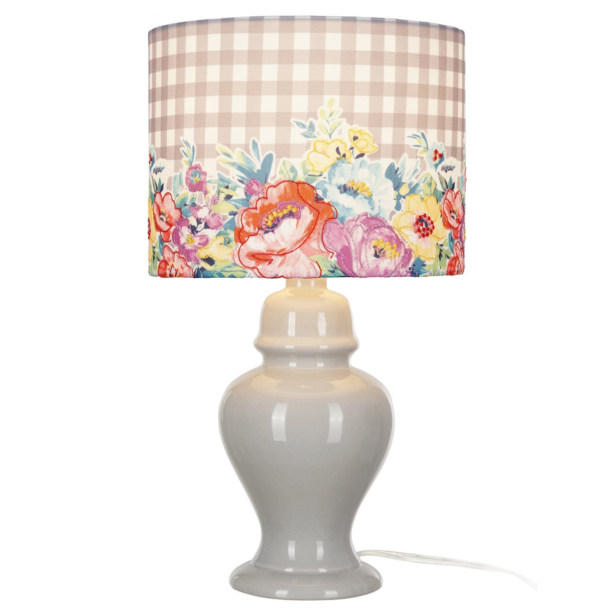 Sweet Romance Table Lamp, Grey Finish with LED Bulb Included