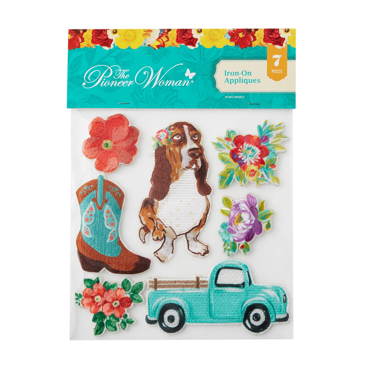 Assorted Adhesive Iron-on Patch Appliques Set, 7-Piece
