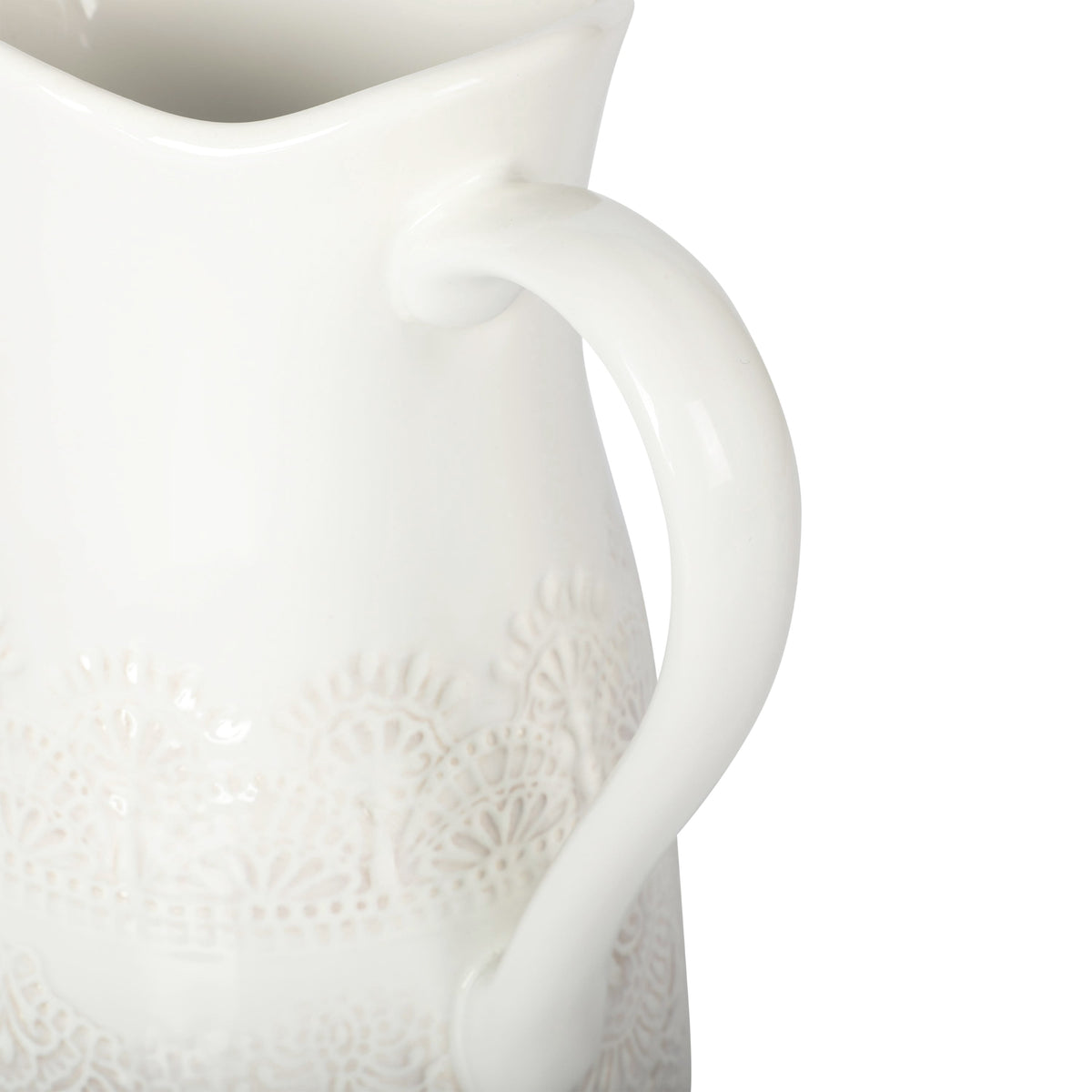 Vintage Lace Linen 9-inch Ceramic Pitcher