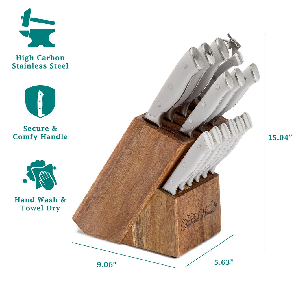 Signature 14-Piece Stainless Steel Knife Block Set, Gray