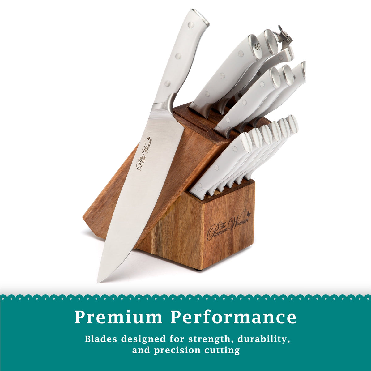 Signature 14-Piece Stainless Steel Knife Block Set, Gray