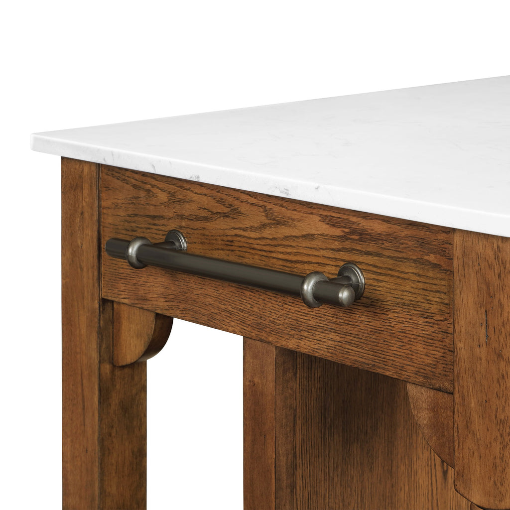 Harper Kitchen Island with Drawers, Homestead Brown