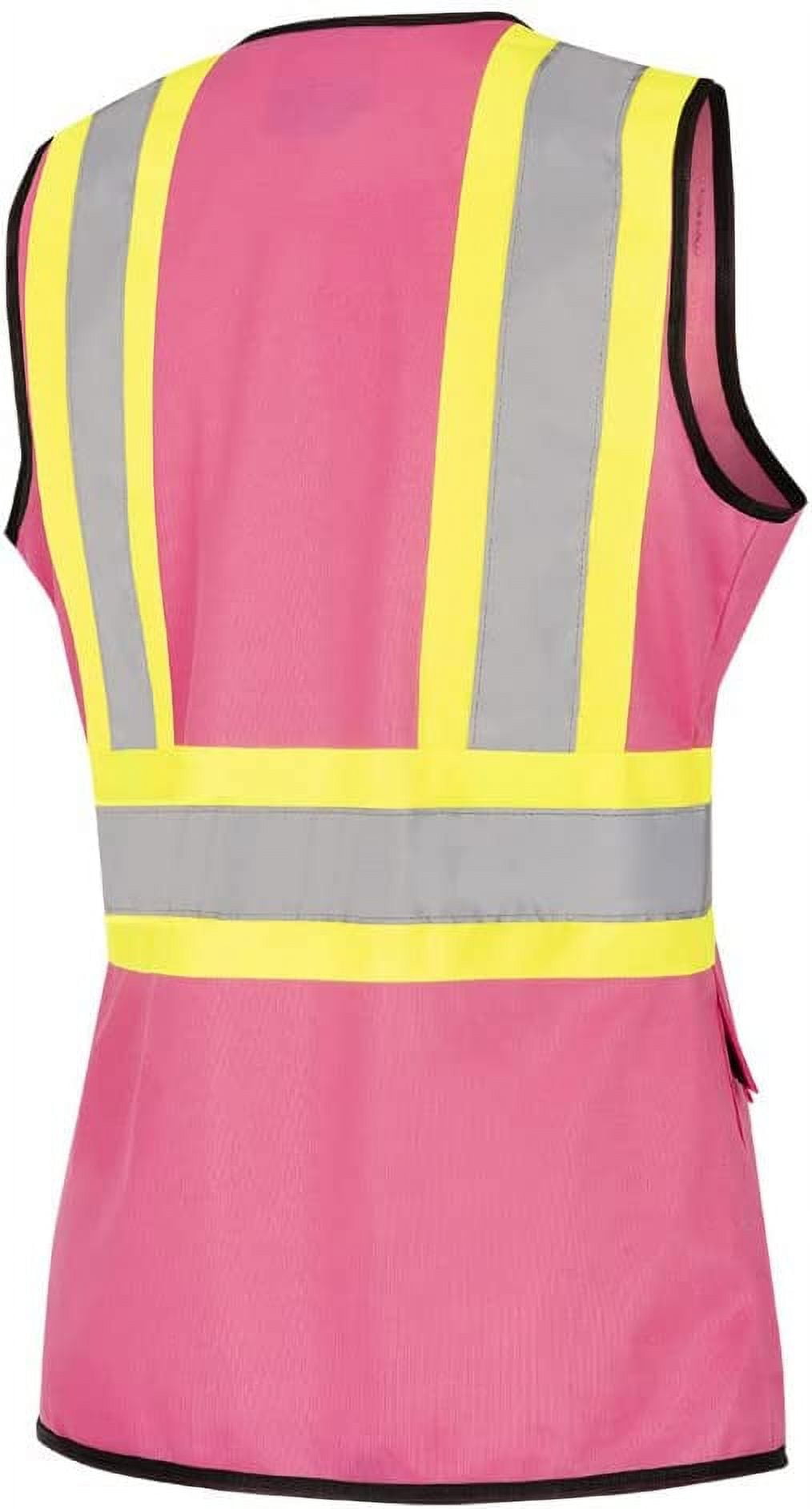 Pioneer Women's Custom Fit Hi-Vis Mesh Back Safety Vest - Color: Pink - Size: XL