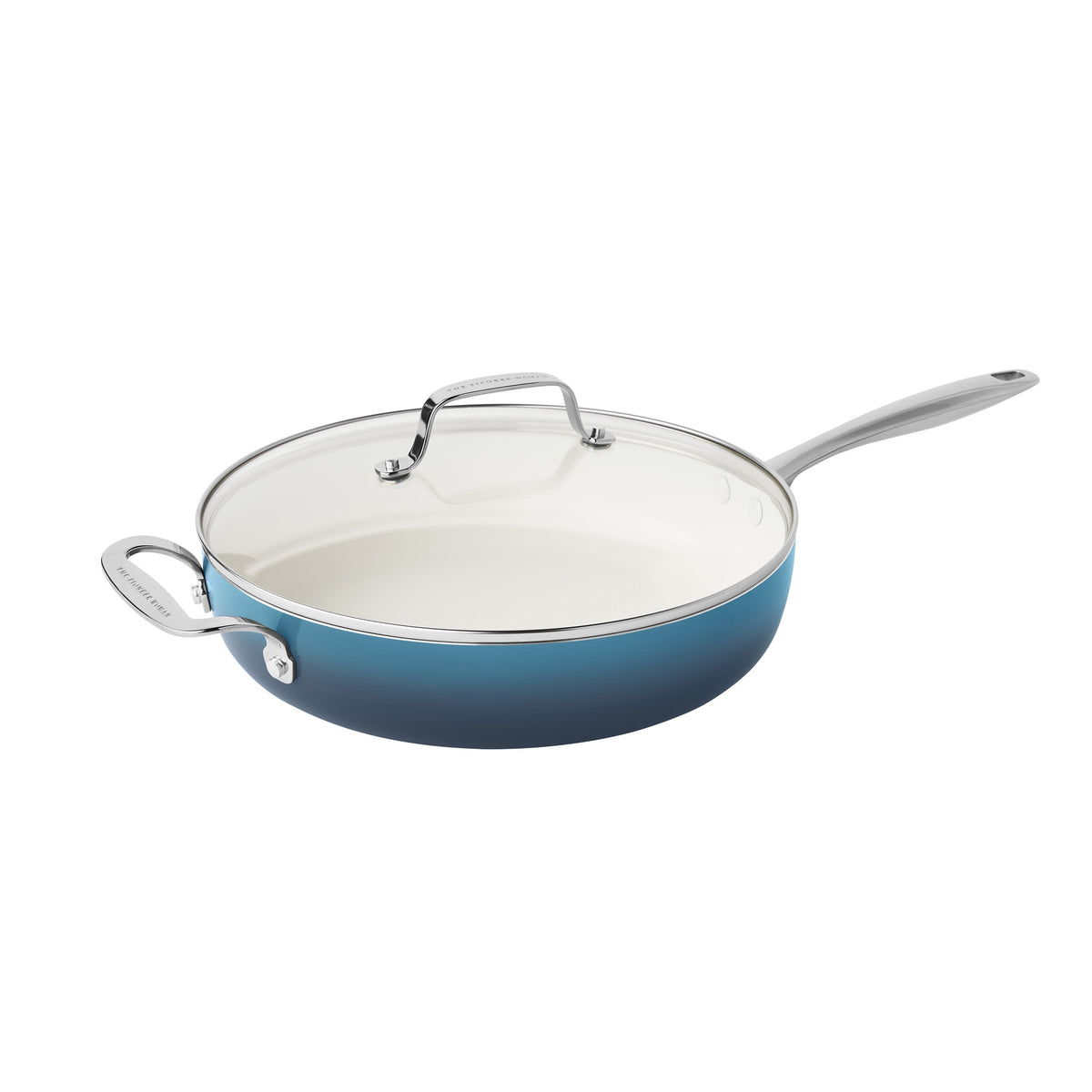 Harlow 15-Piece Cookware Set, Ceramic Nonstick Pots and Pans Set, Denim Blue
