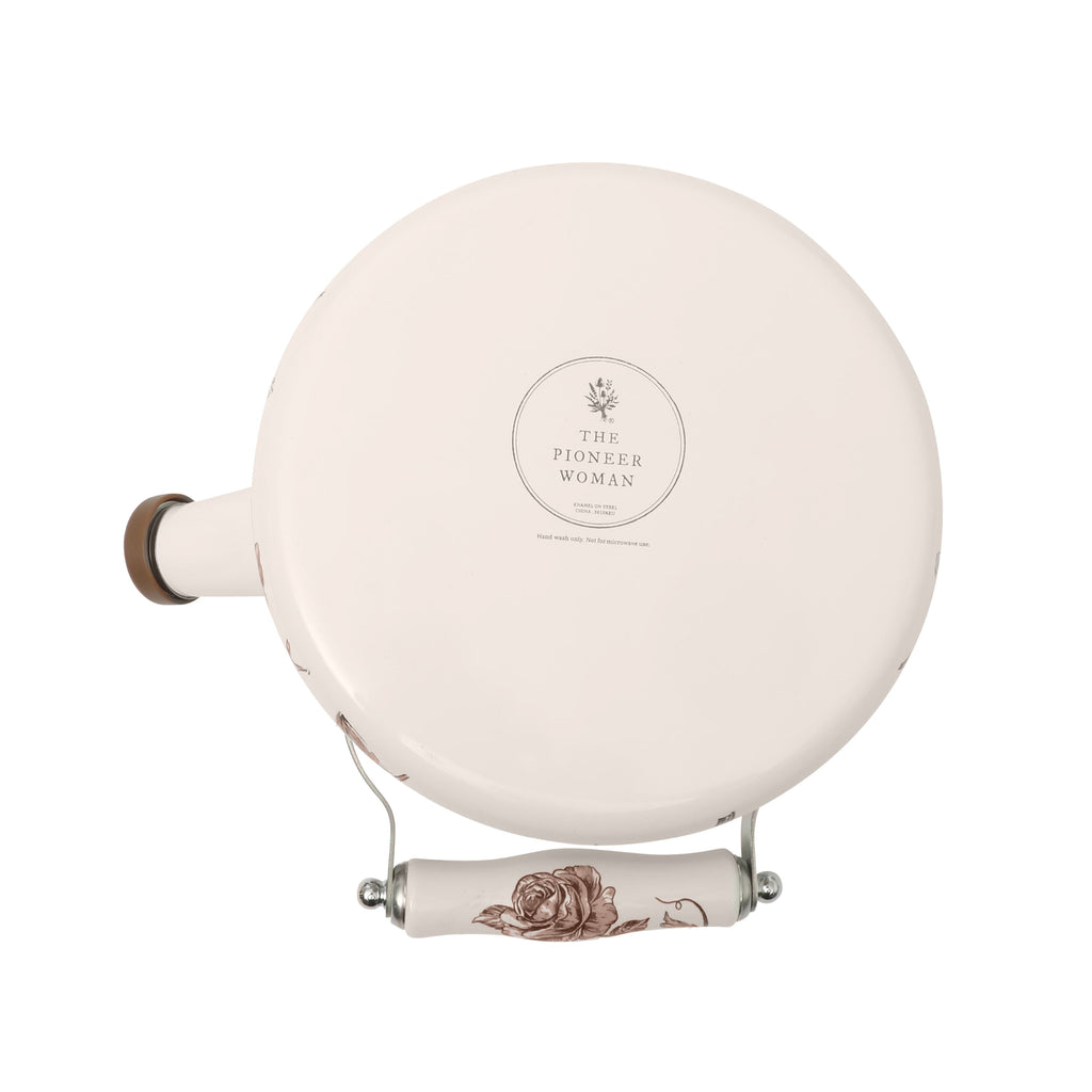 2.0-Quart Enamel on Steel Agatha Tea Kettle, Brown
