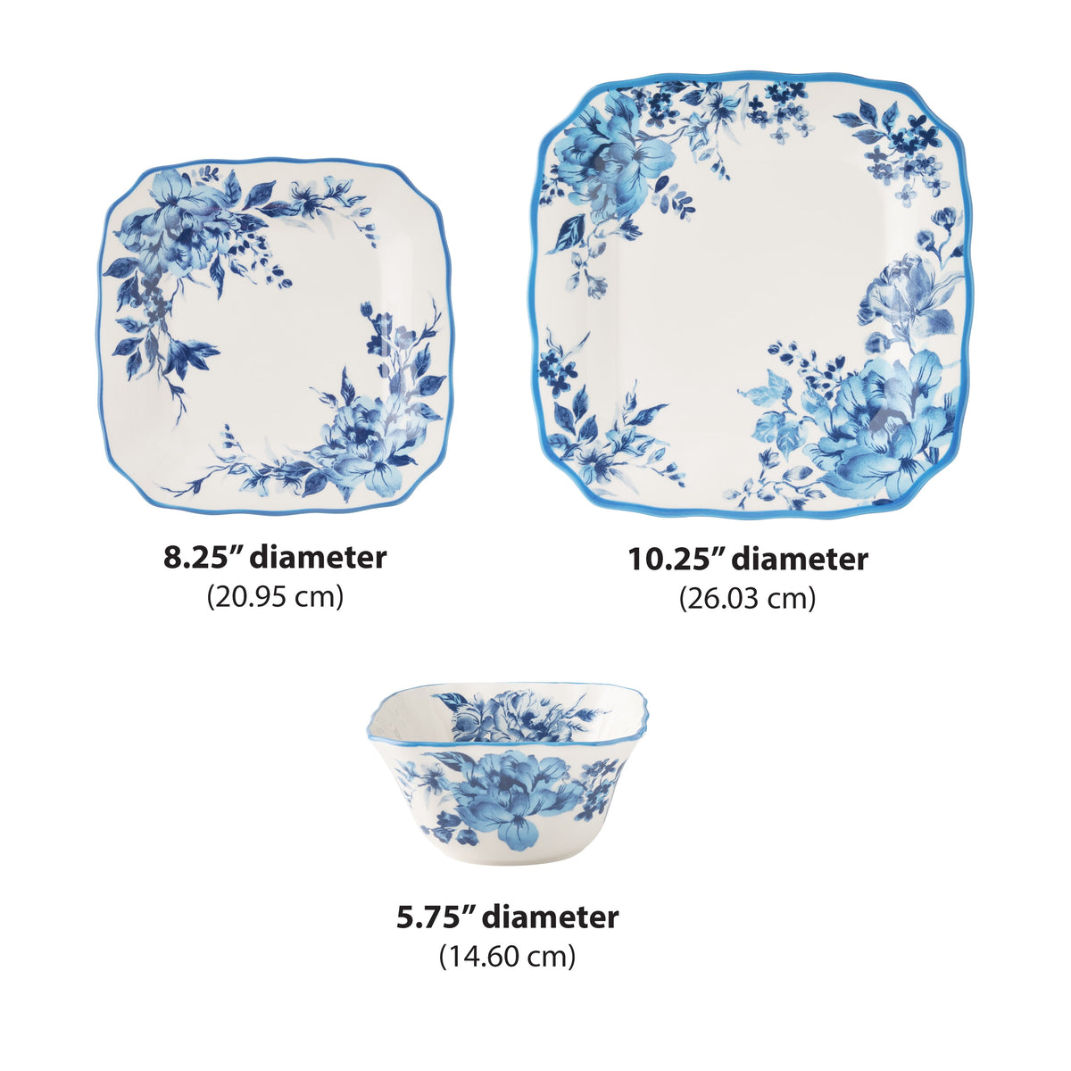 Delilah 12-Piece Stoneware Dinnerware Set, Blue