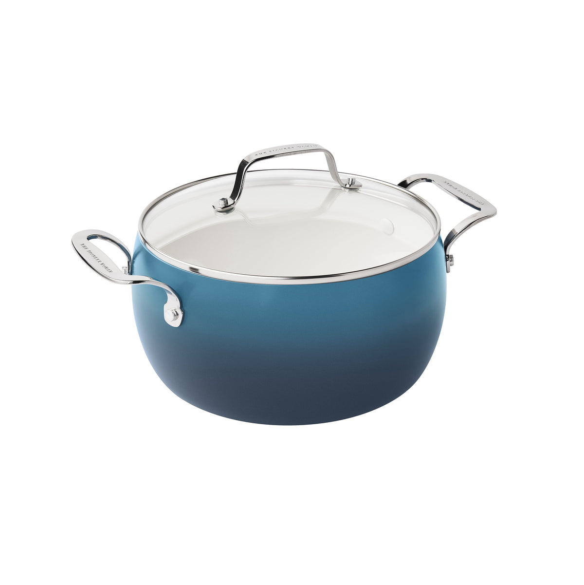 Harlow 15-Piece Cookware Set, Ceramic Nonstick Pots and Pans Set, Denim Blue